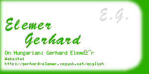 elemer gerhard business card